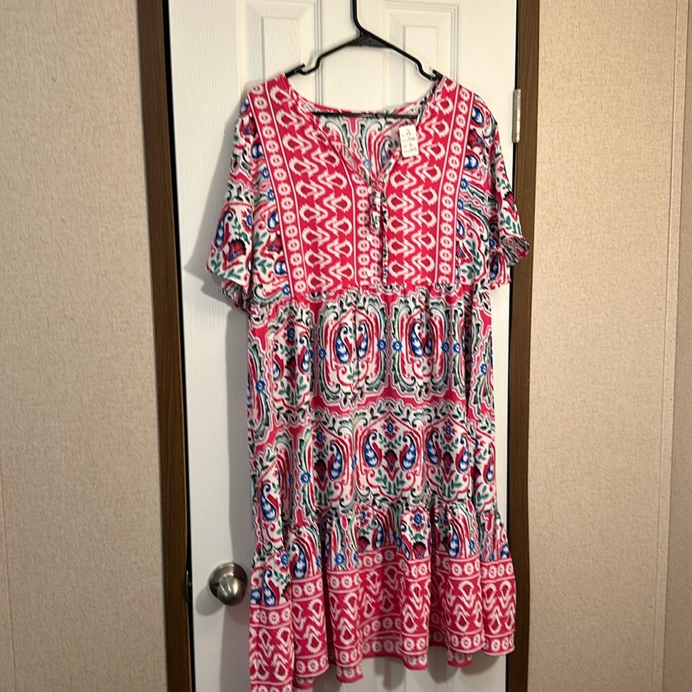 Fun dress! Bright colors. New with tag. XL